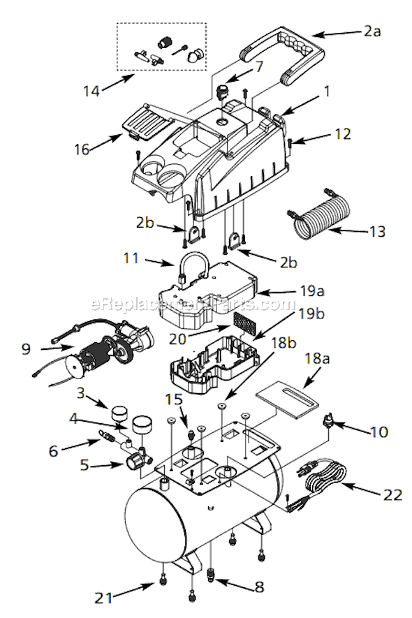 Page A Diagram and Parts List for FP204800 2004 Campbell Hausfeld Compressor